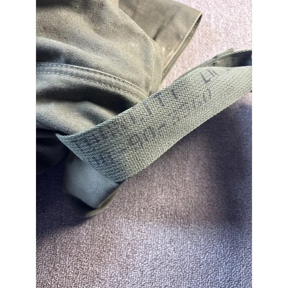 Vintage Vietnam Era Military Duffel Sea Bag OD Green Canvas Lock Stenciled